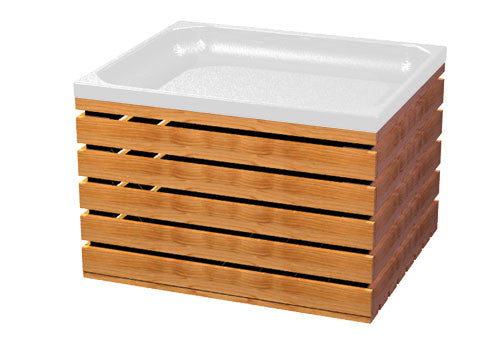 Slatted Wood Produce Crate and Plastic Liner [CR101 | CR102]