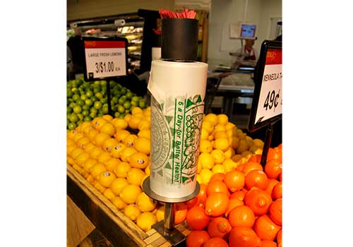 Alco Design | vertical bag dispenser | supermarket bag holder