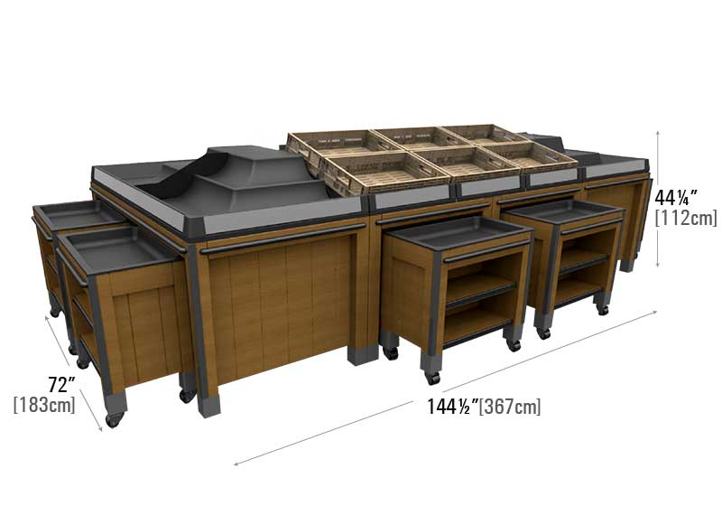 Dry Table with Orchard Bins [DT-OB-S]