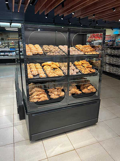 3 Level Metal Shelves Bakery Display [BR509-Roundoor]