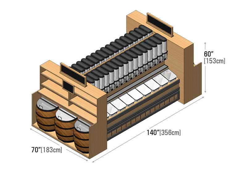 Buckets and Barrels Floor Display Fixture [SR08]