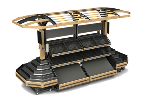 3 Shelf Farm Stand Display Double Sided [3SPD-48-2]