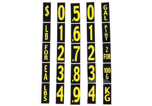 Alco Design | Folding Number Sets | yellow numbers