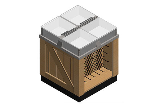 4 Compartment Square Bulk Foods Bin [BLS36-SB]