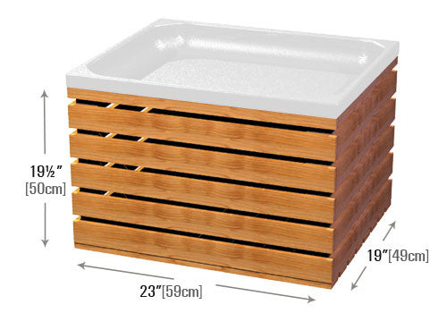 Slatted Wood Produce Crate and Plastic Liner [CR101 | CR102]