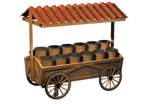 Wagon Style Display Cart - Ceramic Canopy [DC120]