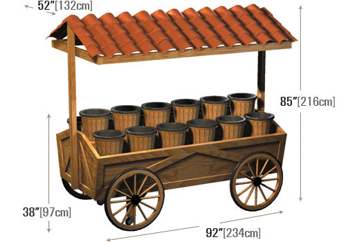 Wagon Style Display Cart - Ceramic Canopy [DC120]