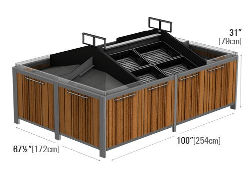 Orchard Table Produce Table Produce table riser Produce Signs Produce Merchandising Produce accessories Euro Table Euro Table Risers Metal