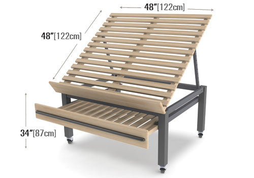 Steel Framed Wood Slant Table [ET190]