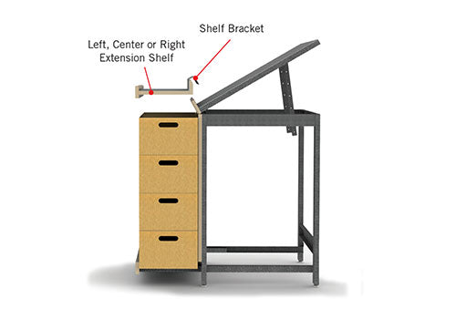 72" Left Extension Shelf [EU45-EXT-6L]