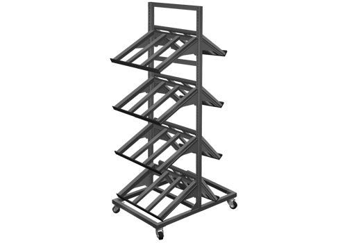 2 Sided Four Shelf Mobile Display [METTBL-224H]