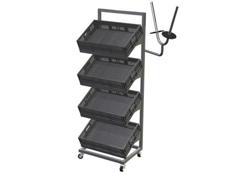 2 Sided Four Shelf Mobile Display [METTBL-224H]