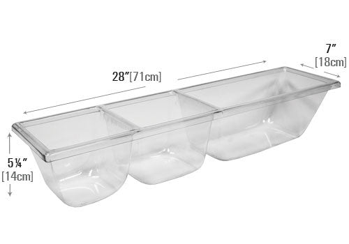 Three Compartment Molded Clear Pan [MPJ]