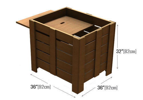 Slat Sided 4-Level Square Bin [OBW363632]