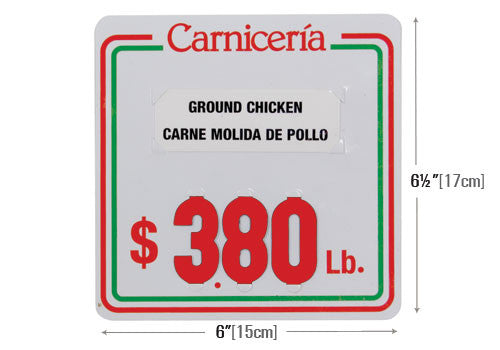 6×6½ Carniceria or Custom Logo Price Tags [SK4012]