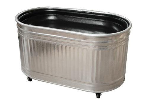 Oval Galvanized Bin with Inset Plastic Liner [STO4-I]
