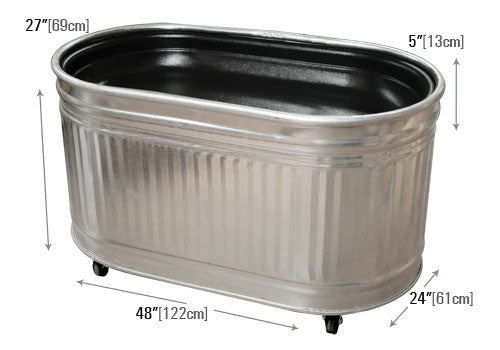 Oval Galvanized Bin with Inset Plastic Liner [STO4-I]