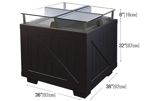 4 Compartment Square Bulk Foods Bin [BLS36-BB]