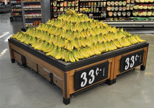produce banana tables 	banana display