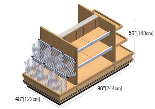 Bakery Display with Wired Basket Endcap [BR511]