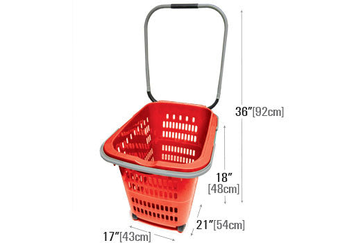 Rolling Plastic Shopping Basket [RSPB2-RED]