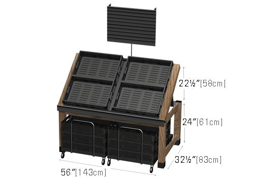 Euro Table with Rolling Storage Cart [TNA-1]