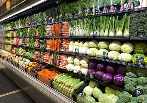 The vertical merchandising system creates an eye catching and plentiful appearance allowing the customer to experience fresh and abundant produce with minimal product on display VersaWall Shelf  VersaWall Shelf with PTM VersaWall Fences. VersaWall Trays - VersaWall Perforated Case Riser  VersaCrossbar 