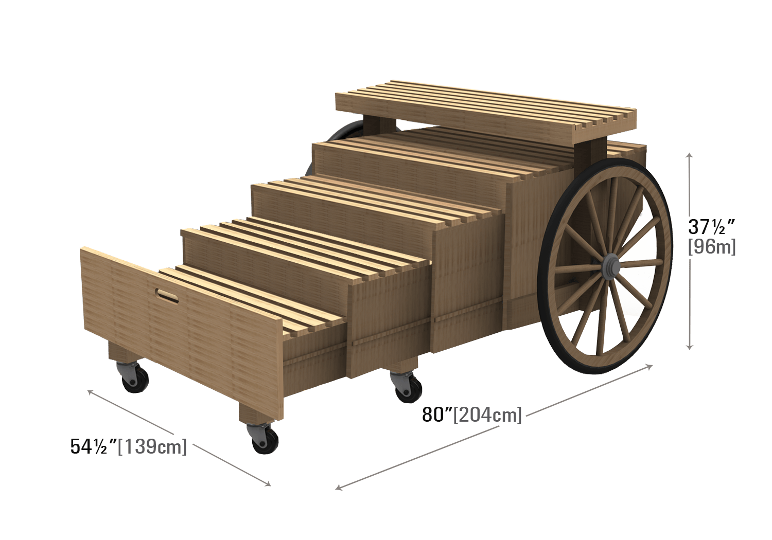 Five Step Display Cart - Modern Produce Stand