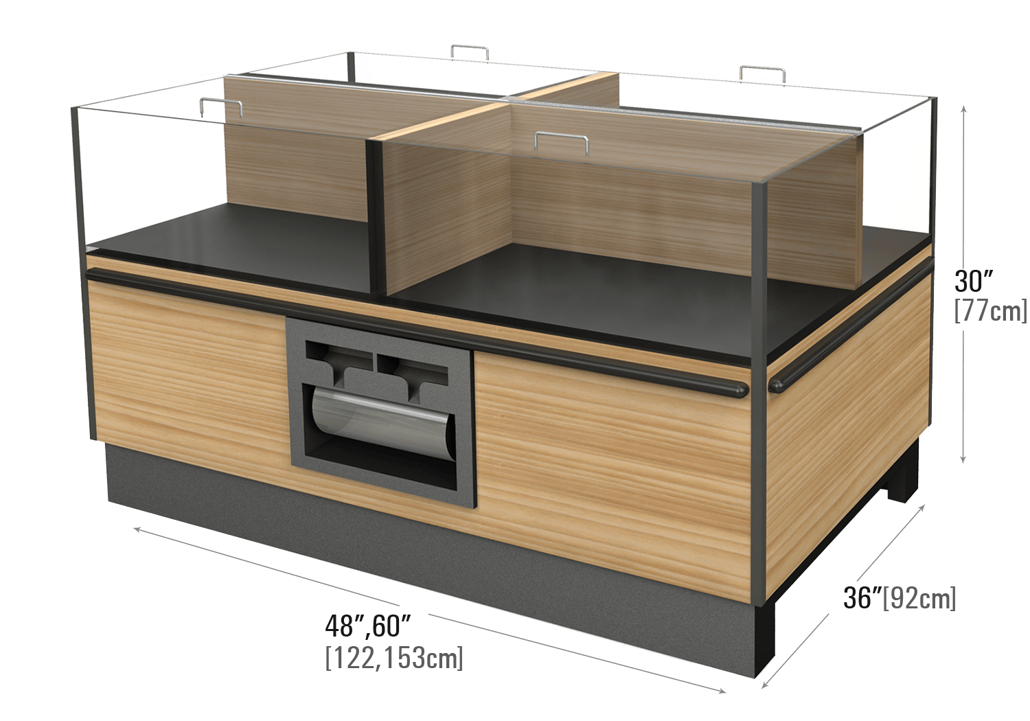 Four Compartment Display for High-Volume Products