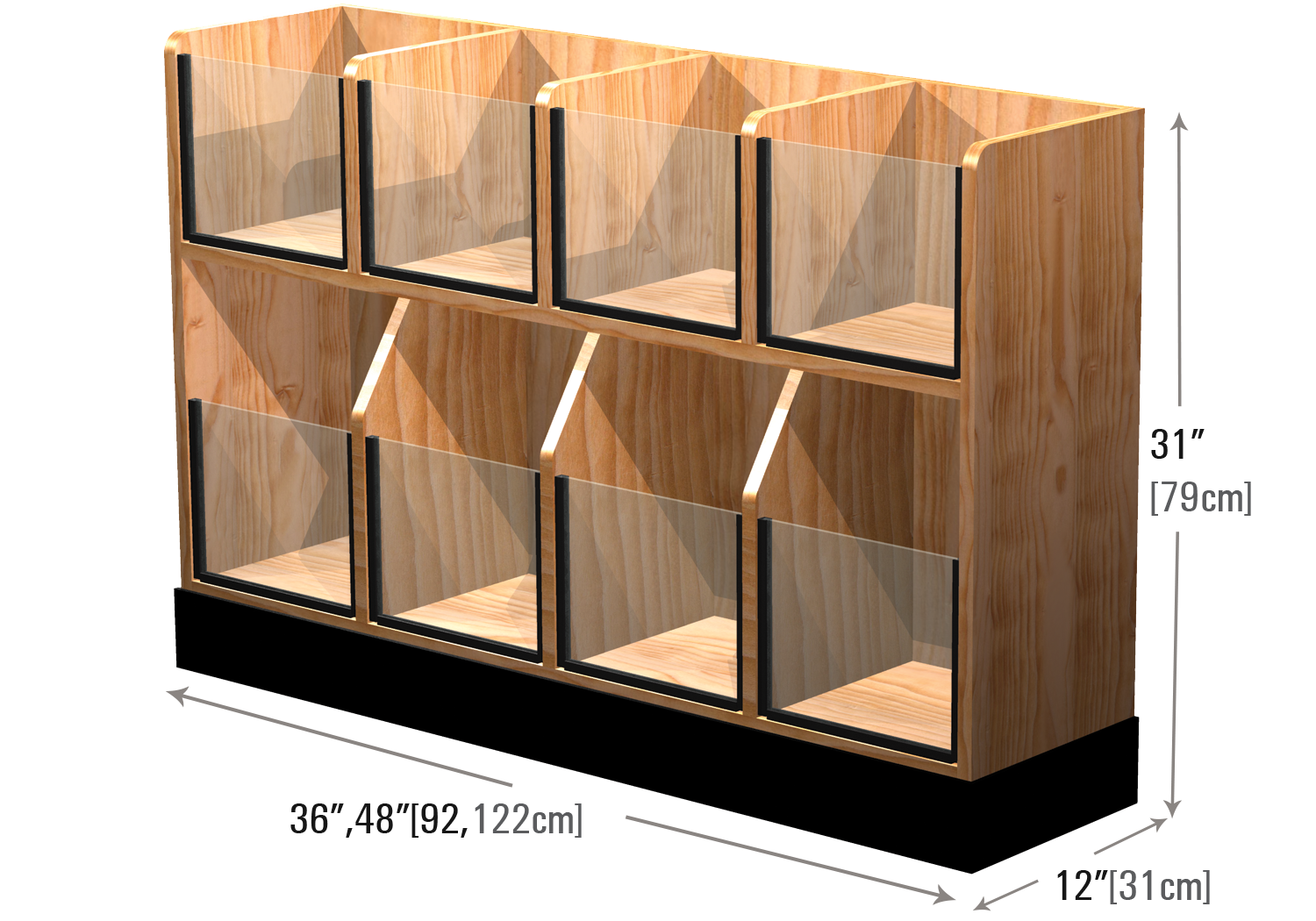 Eight Compartment Bulk Display for Retail Spaces