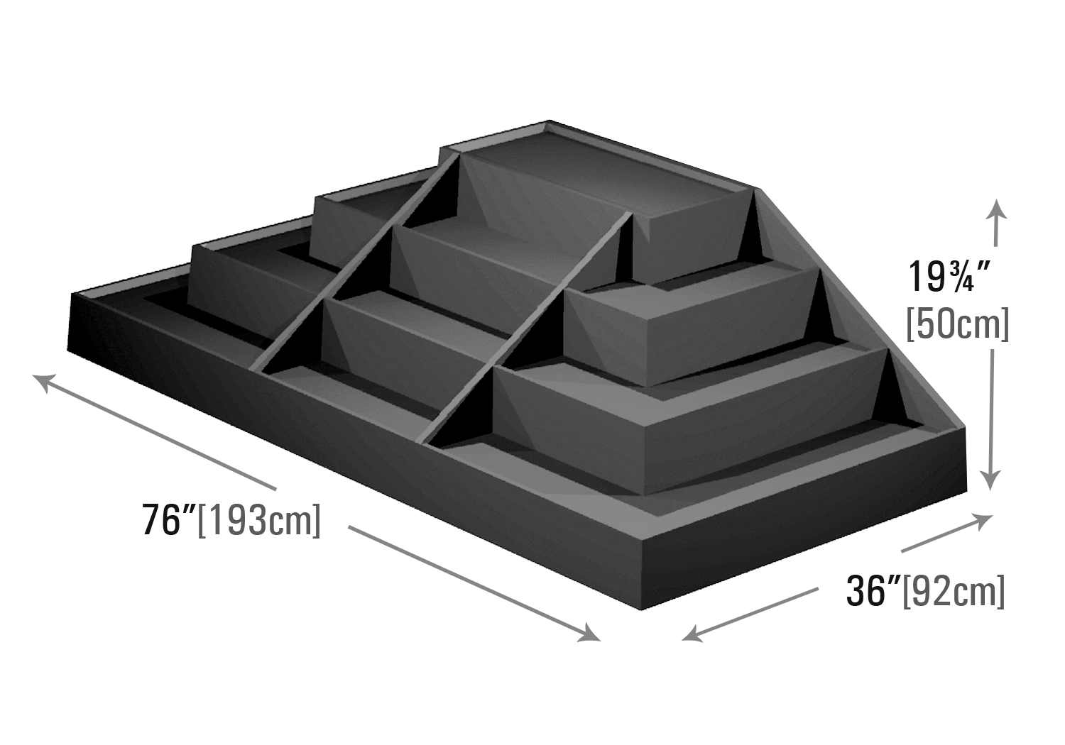 Durable 4-Step End Riser for Organized Display