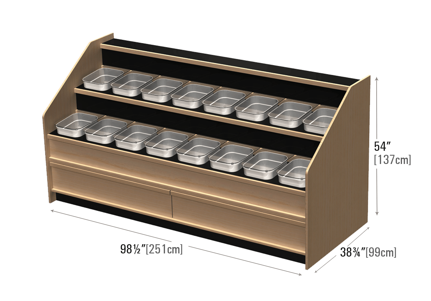 Stylish Buckets Floor Display Fixture - 16 Capacity