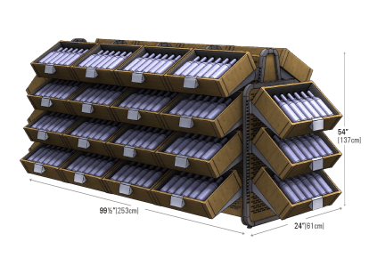 wine display with a lot of wine